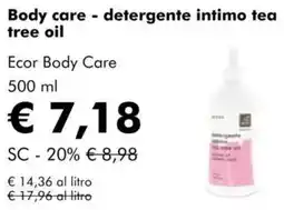 NaturaSì Body care - detergente intimo tea tree oil Ecor Body Care 500 ml offerta