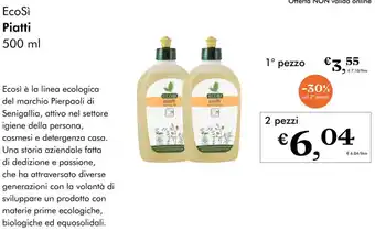 NaturaSì EcoSì Piatti 2 pezzi offerta