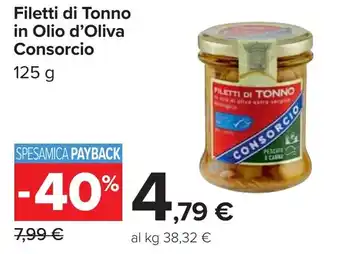 Carrefour Filetti di Tonno in Olio d'Oliva Consorcio offerta