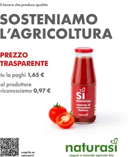 NaturaSì Prezzo trasparente sosteniamo l'agricoltura offerta