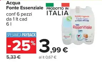 Carrefour Acqua Fonte Essenziale offerta