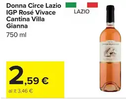 Carrefour Donna Circe Lazio IGP Rosé Vivace Cantina Villa Gianna offerta