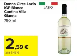 Carrefour Donna Circe Lazio IGP Bianco Cantina Villa Gianna offerta