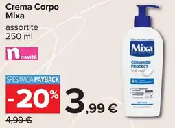 Carrefour Crema Corpo Mixa offerta