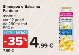 Carrefour Shampoo o Balsamo Pantene offerta