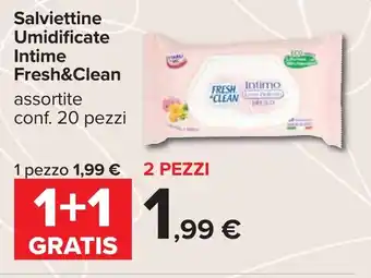 Carrefour Salviettine Umidificate Intime Fresh&Clean offerta