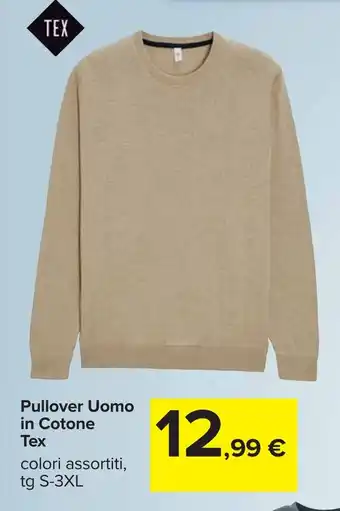 Carrefour Pullover Uomo in Cotone Tex offerta