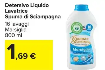 Carrefour Detersivo Liquido Lavatrice Spuma di Sciampagna offerta