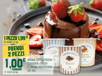 Banco Fresco Panna cotta fusero classica, cacao e crema pasticcera offerta