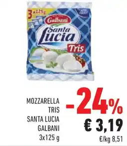 Conad Mozzarella tris santa lucia GALBANI offerta