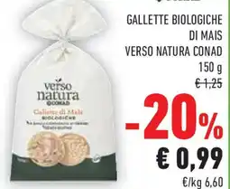 Conad Gallette biologiche di mais VERSO NATURA CONAD offerta