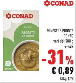 Conad Minestre pronte CONAD vari tipi offerta