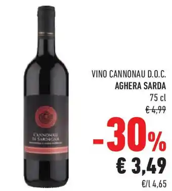 Conad Vino cannonau d.o.c. AGHERA SARDA offerta