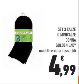 Conad Set 3 calze o minicalze donna GOLDEN LADY offerta