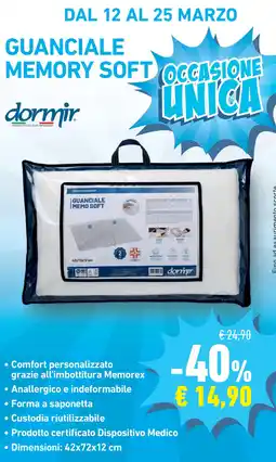 Conad Dormir guanciale memo soft offerta