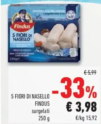 Conad 5 fiori di nasello FINDUS surgelati offerta