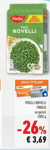 Conad Piselli novelli FINDUS surgelati offerta