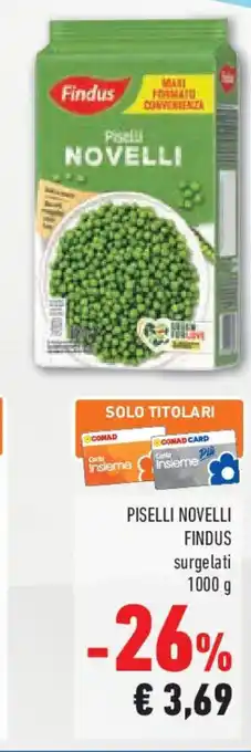 Conad Piselli novelli FINDUS surgelati offerta