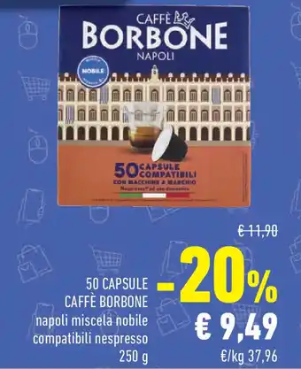 Conad 50capsule caffè BORBONE offerta