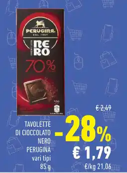 Conad Tavolette di cioccolato nero PERUGINA vari tipi offerta