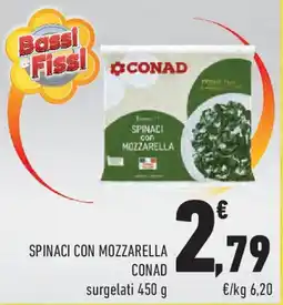 Conad Spinaci con mozzarella CONAD offerta