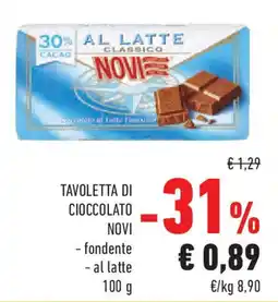 Conad Tavoletta di cioccolato NOVI offerta