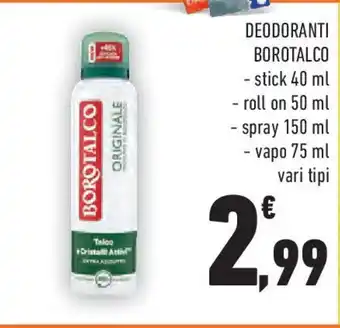 Conad Deodoranti BOROTALCO vari tipi offerta