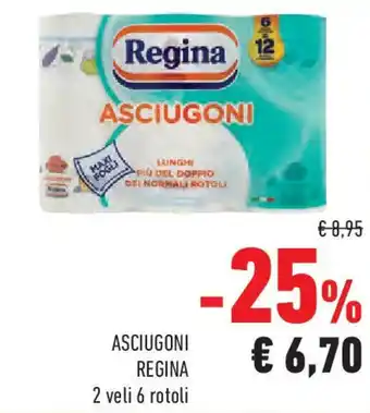 Conad Asciugoni REGINA 2 veli 6 rotoli offerta