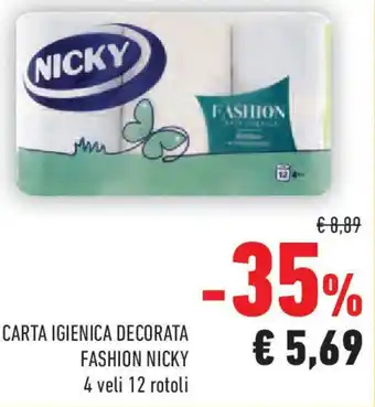 Conad Carta igienica decorata FASHION NICKY offerta