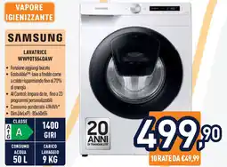 Unieuro SAMSUNG Lavatrice WW90T554DAW offerta