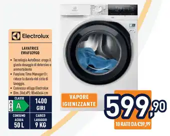 Unieuro Electrolux LAVATRICE EW6FU39GQ offerta