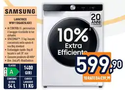 Unieuro Samsung lavatrice WW11DG6B25LKU3 offerta