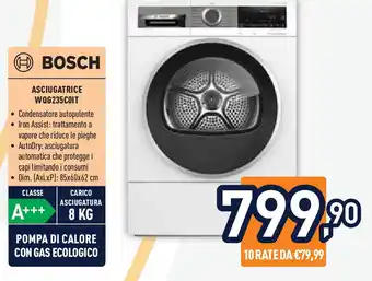 Unieuro BOSCH Asciugatrice WQG235COIT offerta