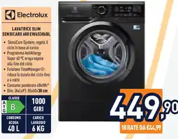 Unieuro Electrolux LAVATRICE SLIM SENSICARE 600 EW6S306BL offerta