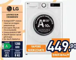 Unieuro LG Lavatrice slim F2R3S08NSWW offerta