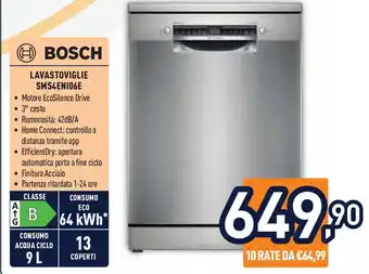 Unieuro BOSCH Lavastoviglie SMS4ENI06E offerta