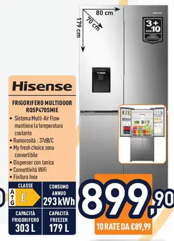 Unieuro Hisense FRIGORIFERO MULTIDOOR RQ5P470SMIE offerta