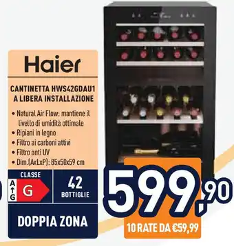 Unieuro Haier CANTINETTA HWS42GDAU1 A LIBERA INSTALLAZIONE offerta