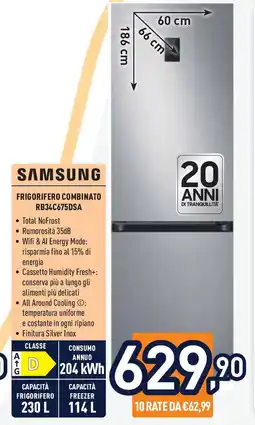 Unieuro SAMSUNG Frigorifero combinato RB34C675DSA offerta