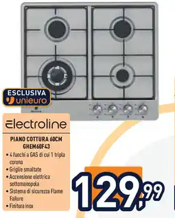 Unieuro Electroline PIANO COTTURA 60CM GHEM60F43 offerta