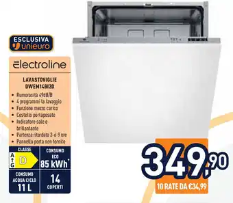 Unieuro Electroline LAVASTOVIGLIE DWEM14BI2D offerta