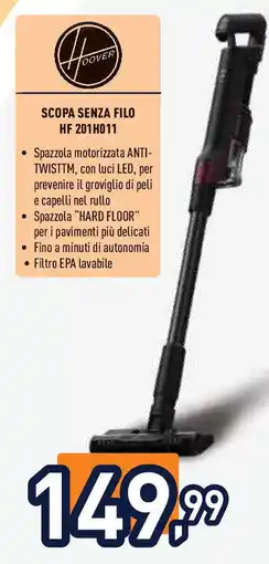 Unieuro Hoover SCOPA SENZA FILO HF 201H011 offerta