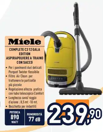 Unieuro Miele complete C3 12 gala edition aspirapolvere a traino con sacco offerta