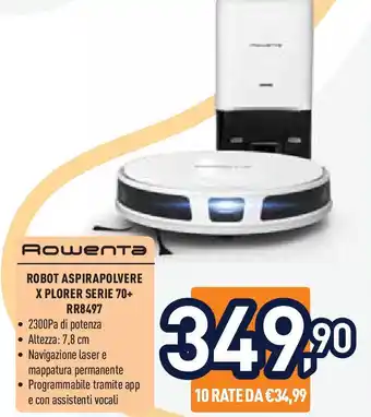 Unieuro Rowenta robot aspirapolvere X PLORER SERIE 70+RR8497 offerta