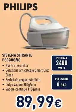 Unieuro Sistema stirante PSG2000/80 PHILIPS offerta