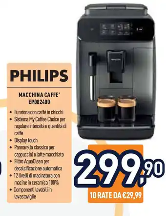 Unieuro PHILIPS Macchina caffe' EP082400 offerta