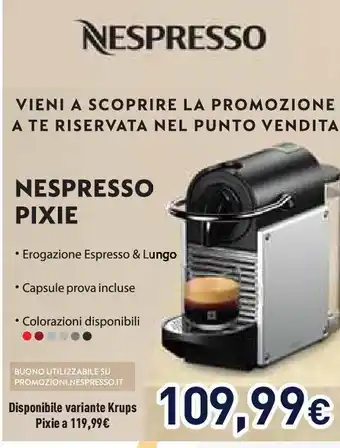 Unieuro Nespresso pixie offerta