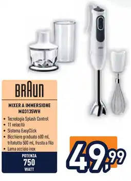 Unieuro BRAUN Mixer a immersione MQ3135WH offerta