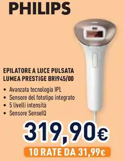 Unieuro PHILIPS Epilatore a luce pulsata lumea prestige br1945/00 offerta