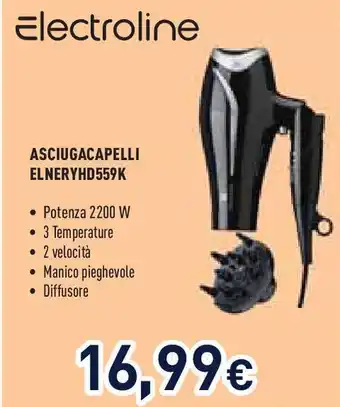 Unieuro Asciugacapelli elneryhd559k Electroline offerta